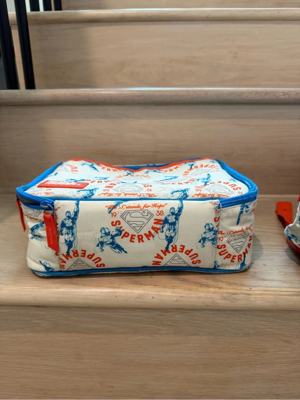 Simple Modern Kids' Cream Backpack & Lunch Bag Set with Blue and Red Accents
